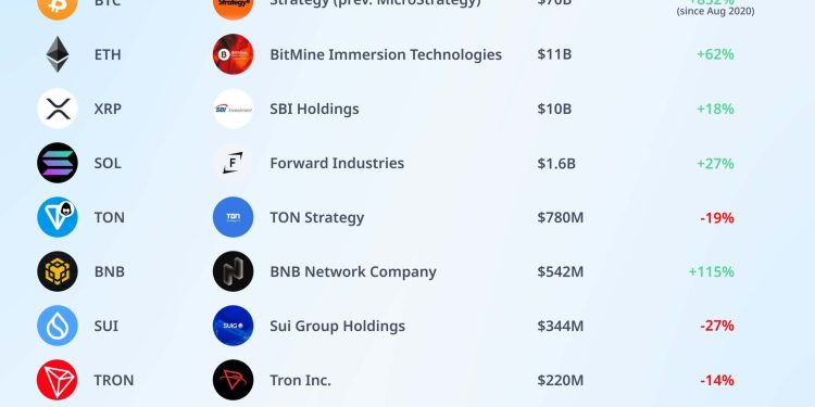 Crypto treasuries facing $130 billion value reckoning as ETFs reshape market